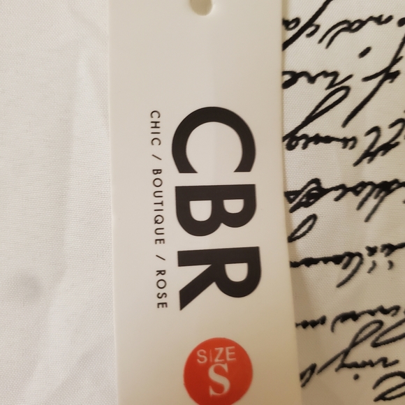 New CBR Chic Boutique Rose Full Back Gold Button Down Blouse. - Picture 8 of 12